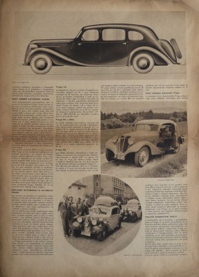 Рекламный проспект автомобиля "Praga", модельный ряд 1938 года.